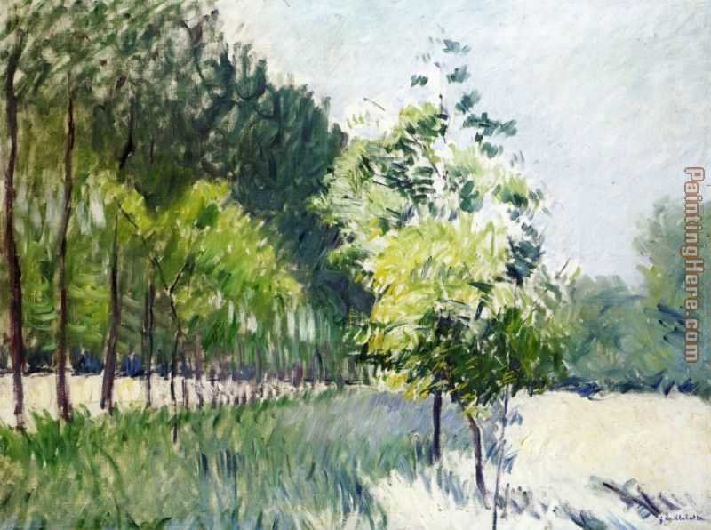 Lane Bordered by Trees painting - Gustave Caillebotte Lane Bordered by Trees art painting